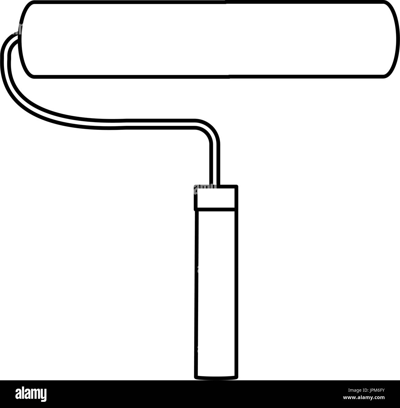 painting roller repair tool instruments work process Stock Vector Image