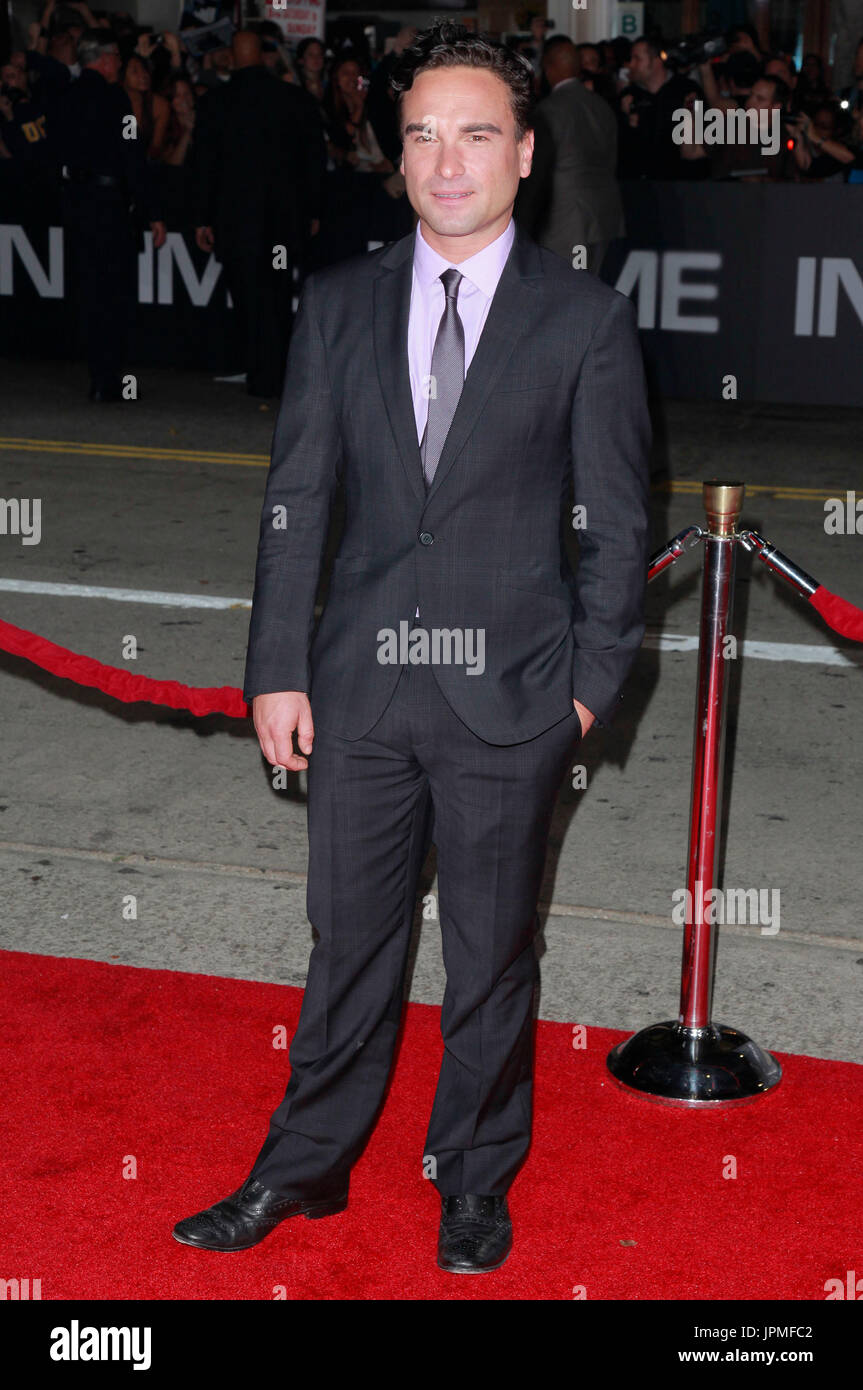 Johnny Galecki at the Los Angeles Premiere of "In Time" held at the