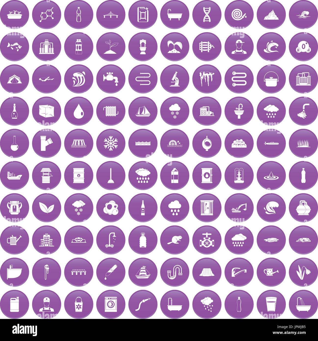 100 water supply icons set purple Stock Vector Image & Art Alamy