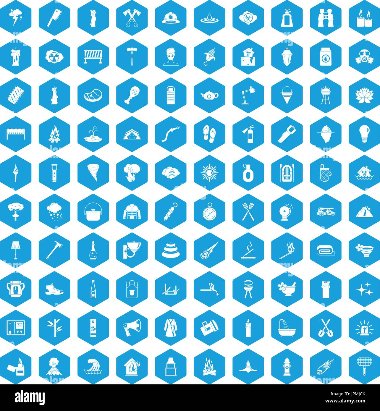 100 fire icons set blue Stock Vector Image & Art - Alamy