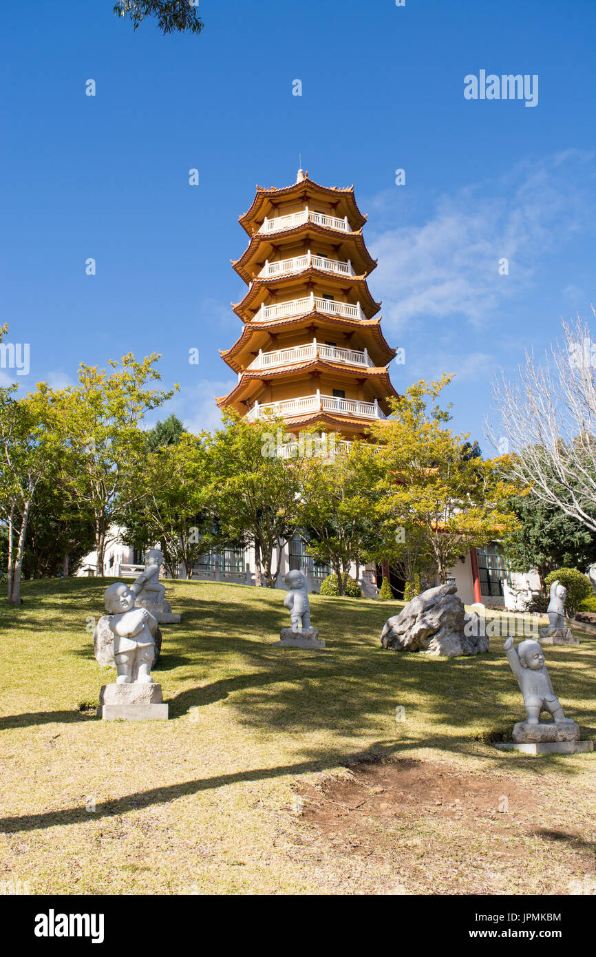 The Pagoda at the Fo Guang Shan Nan Tien Temple Wollongong New South Wales Australia Stock Photo