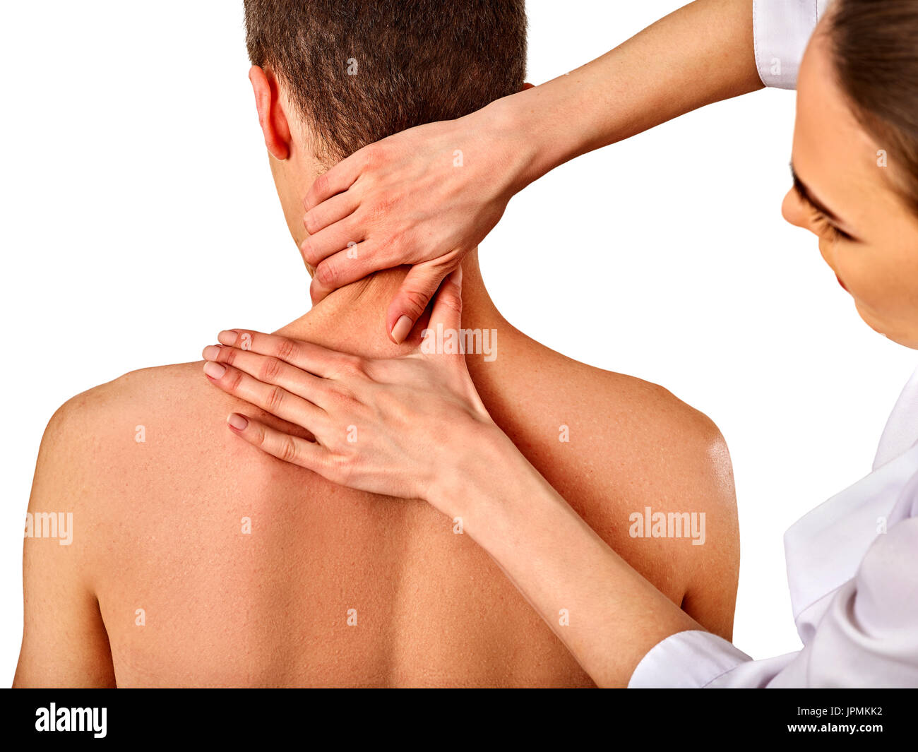 Shoulder and Neck Massage for Man in Spa Salon. Stock Image