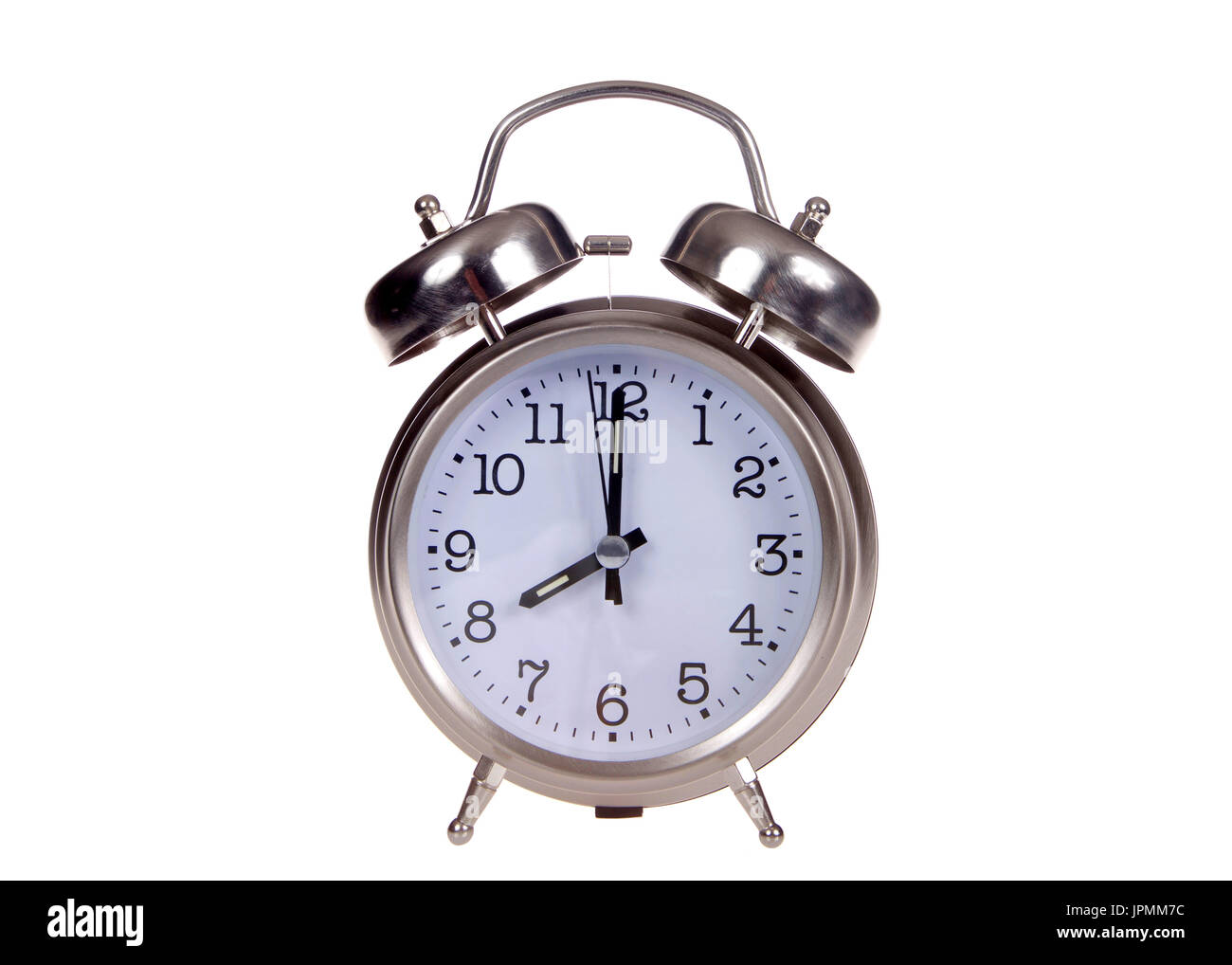 Old fashioned style alarm clock set to 8 o'clock. 8 AM is a common start  time for grade school children and work for adults. 8 PM is a common  bedtime Stock Photo - Alamy