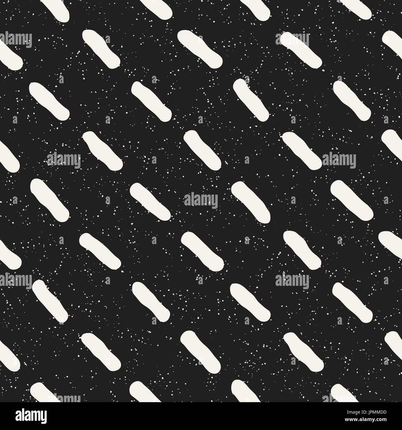 Hand drawn black and white ink abstract seamless pattern. Vector ...