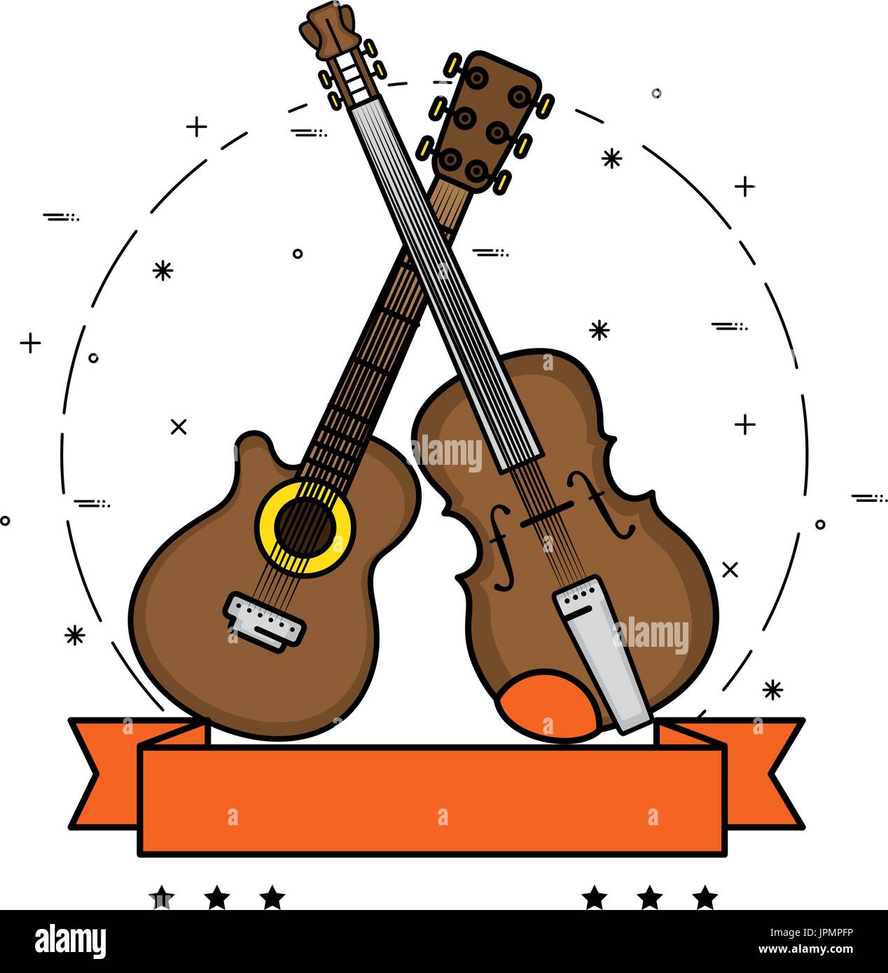 Music instrument emblem label icon vector illustration graphic design ...
