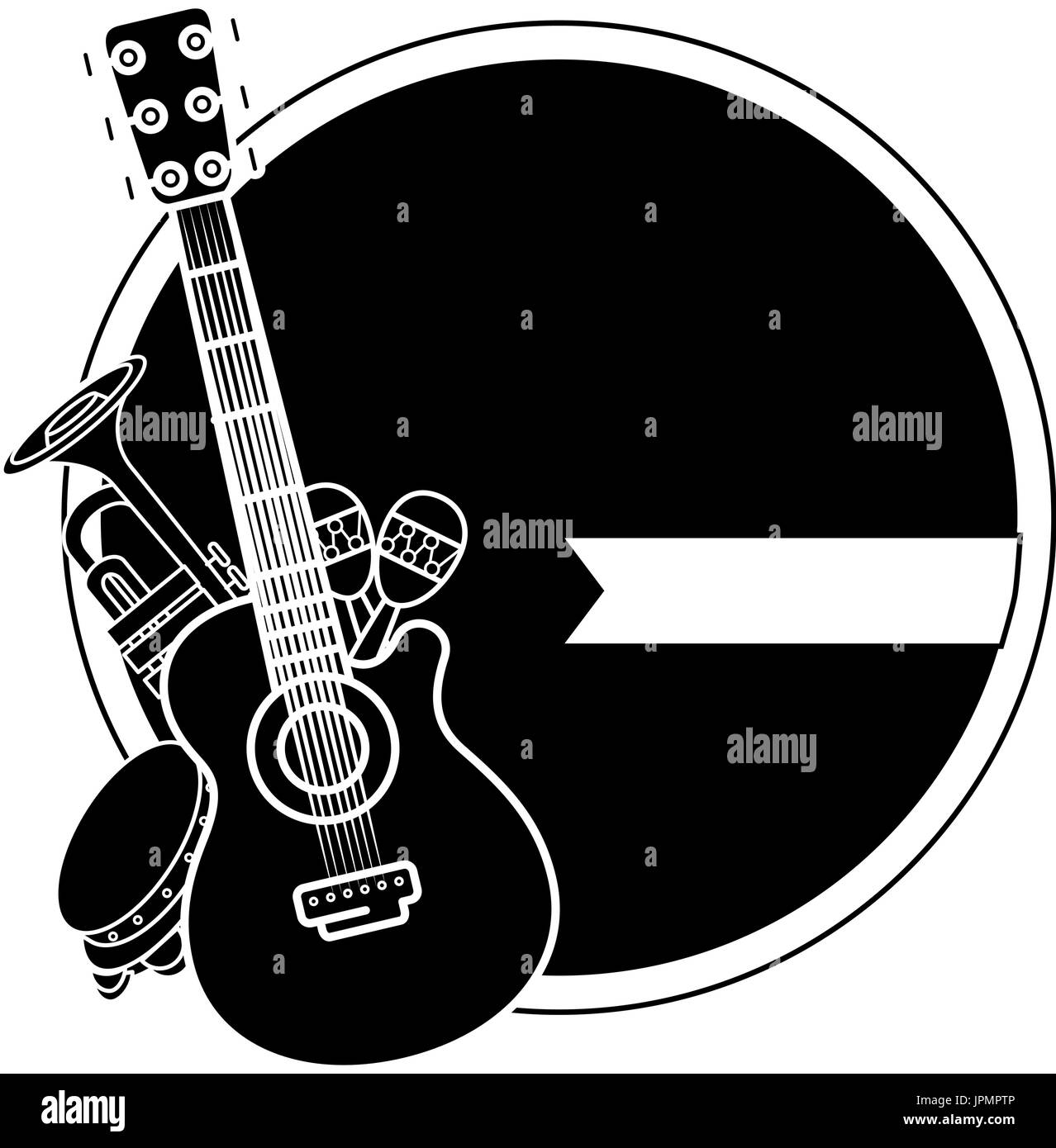 Music instrument emblem label icon vector illustration graphic design ...