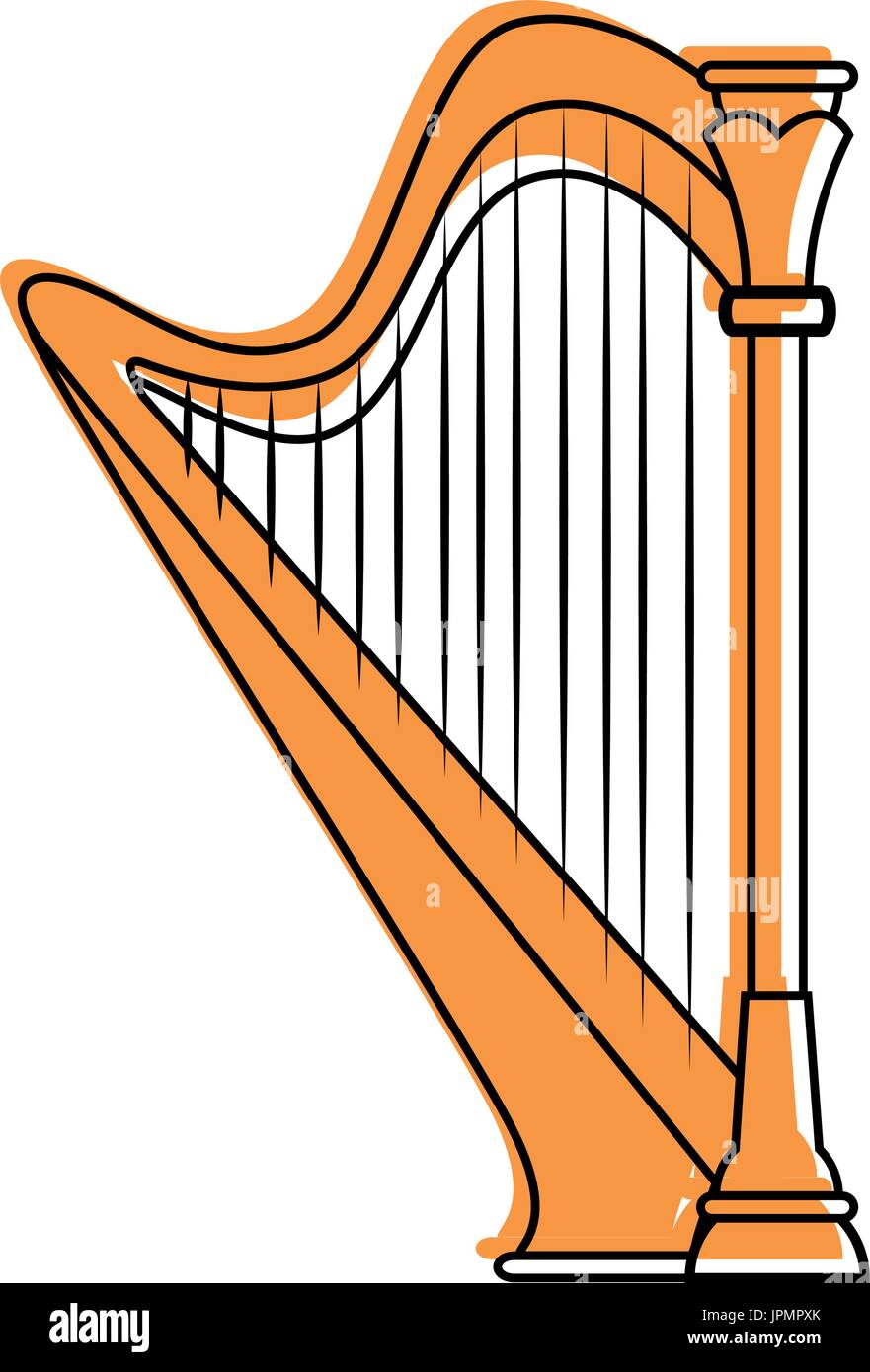 Harp music instrument icon vector illustration graphic design Stock ...