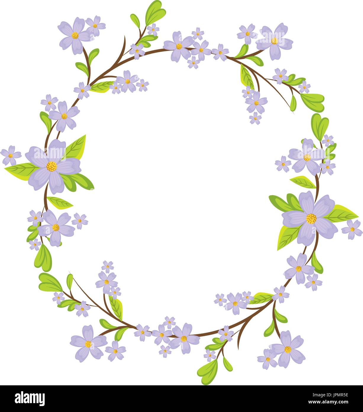 decorative frame with flowers over white background vector illustration ...