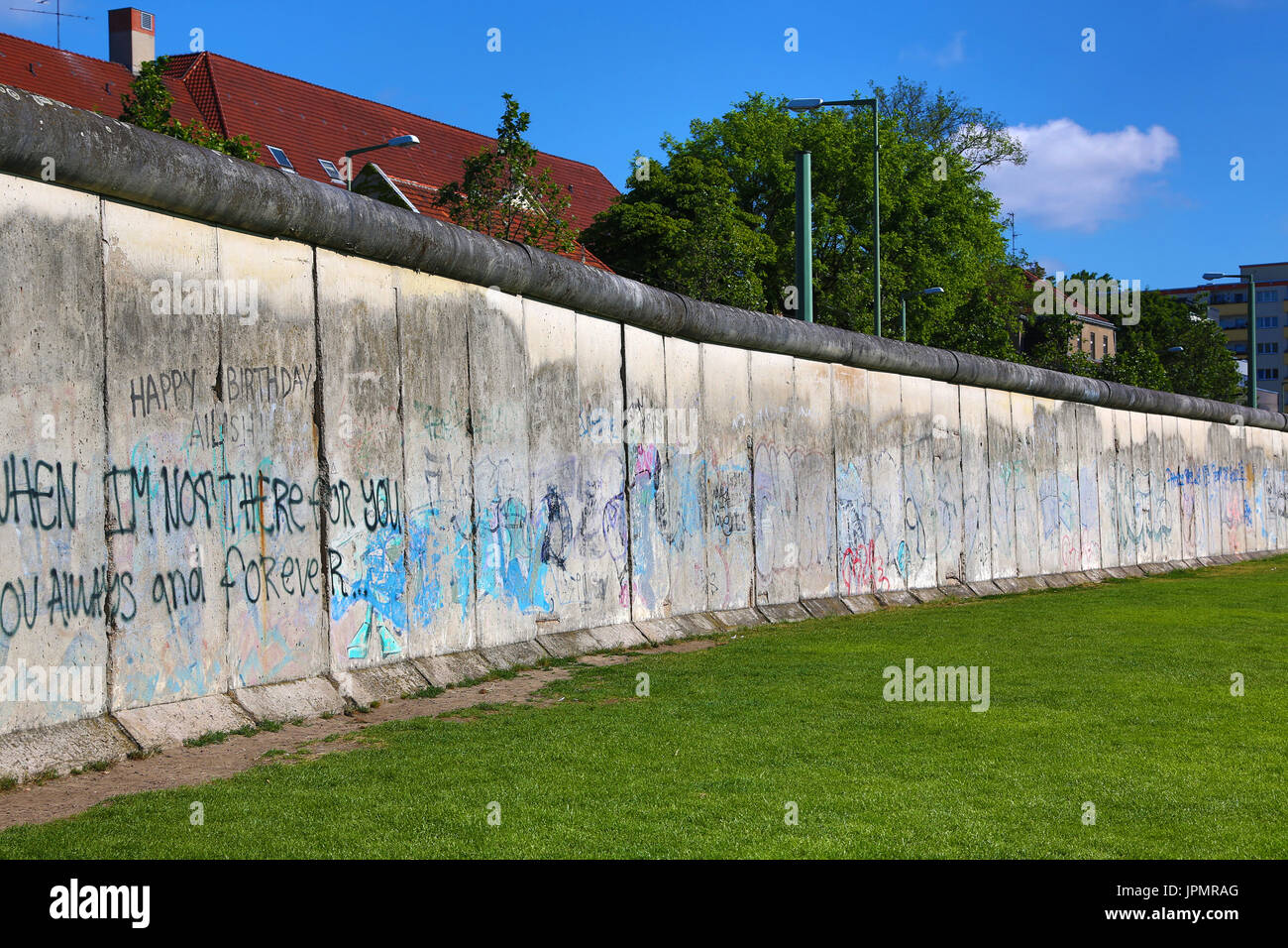 Preserved sections of the Berlin Wall at the Berlin Wall Memorial on