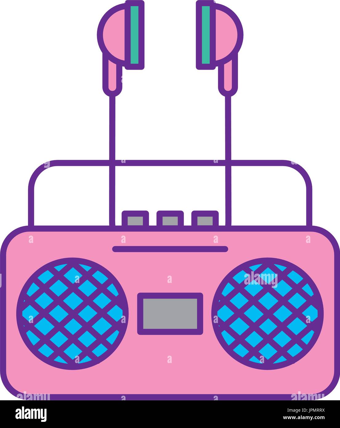 radio music player with earphones Stock Vector Image & Art - Alamy