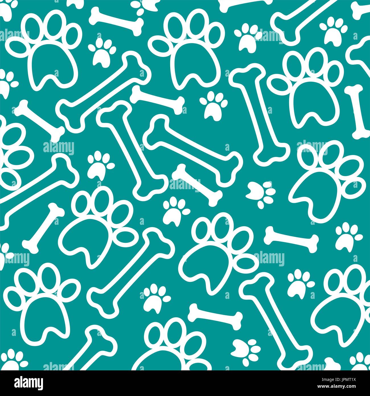 dog footprint and bones background colorful design vector illustration