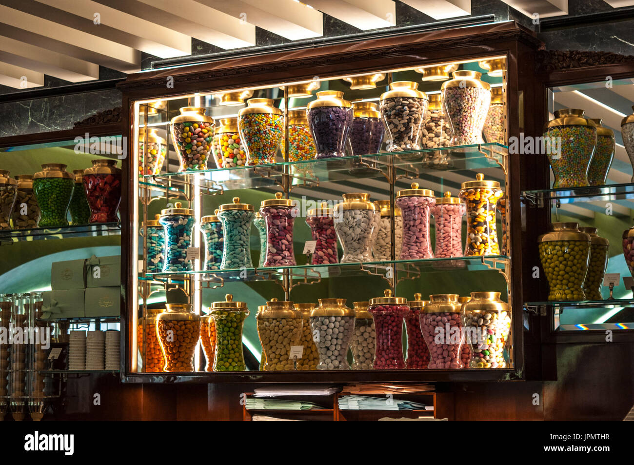 Milan: the counter at the Pasticceria Marchesi, historic pastry shop since  1824, opened inside the Prada boutique in the Galleria Vittorio Emanuele II  Stock Photo - Alamy