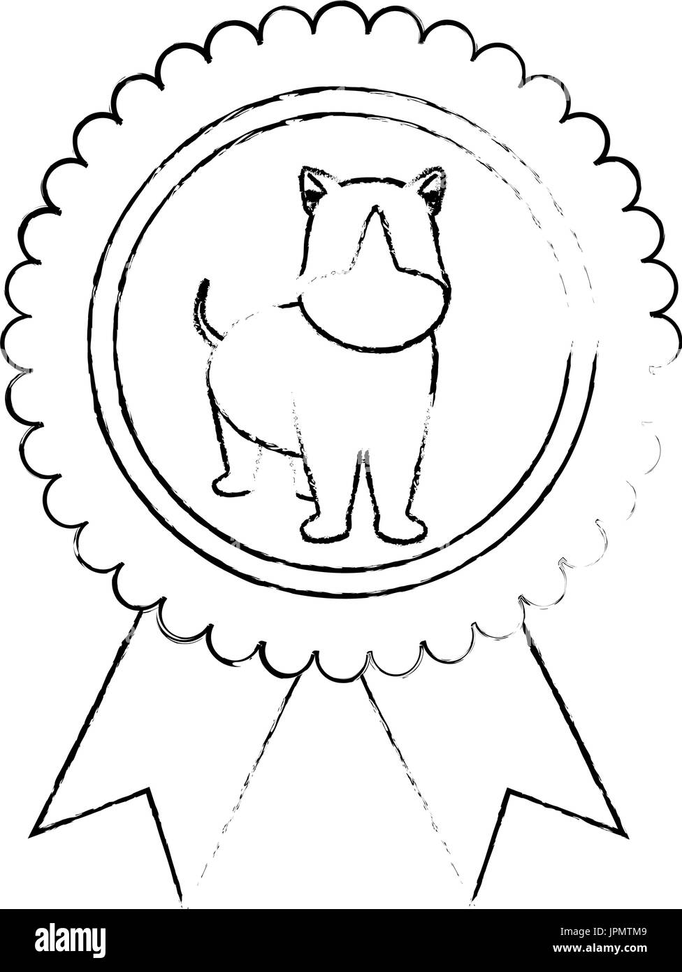 medal with dog icon over white background vector illustration Stock ...