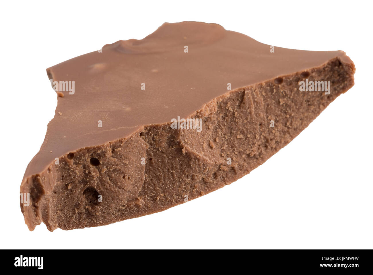 milk chocolate piece isolated on a white background. Stock Photo