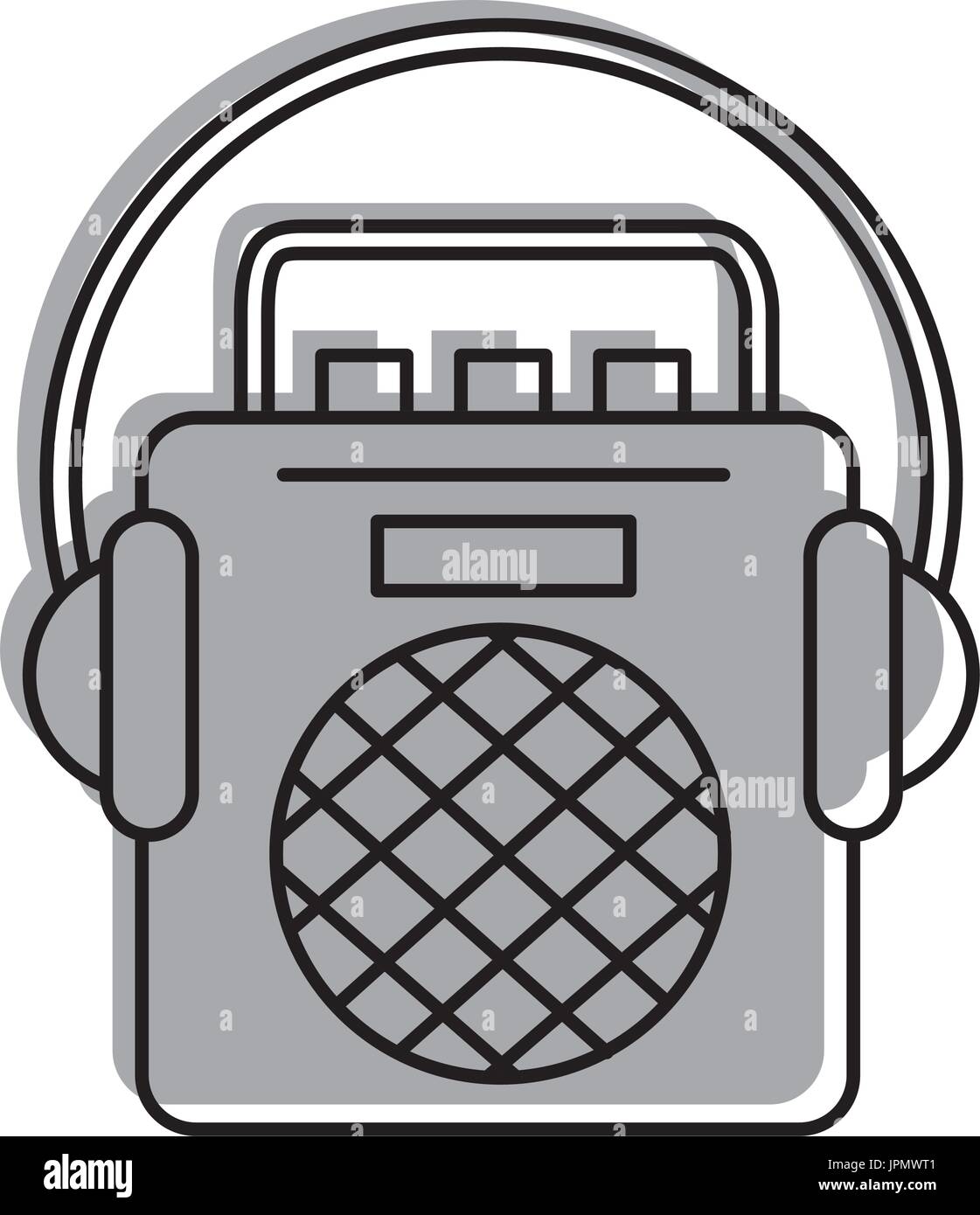 radio music player with earphones Stock Vector Image & Art - Alamy