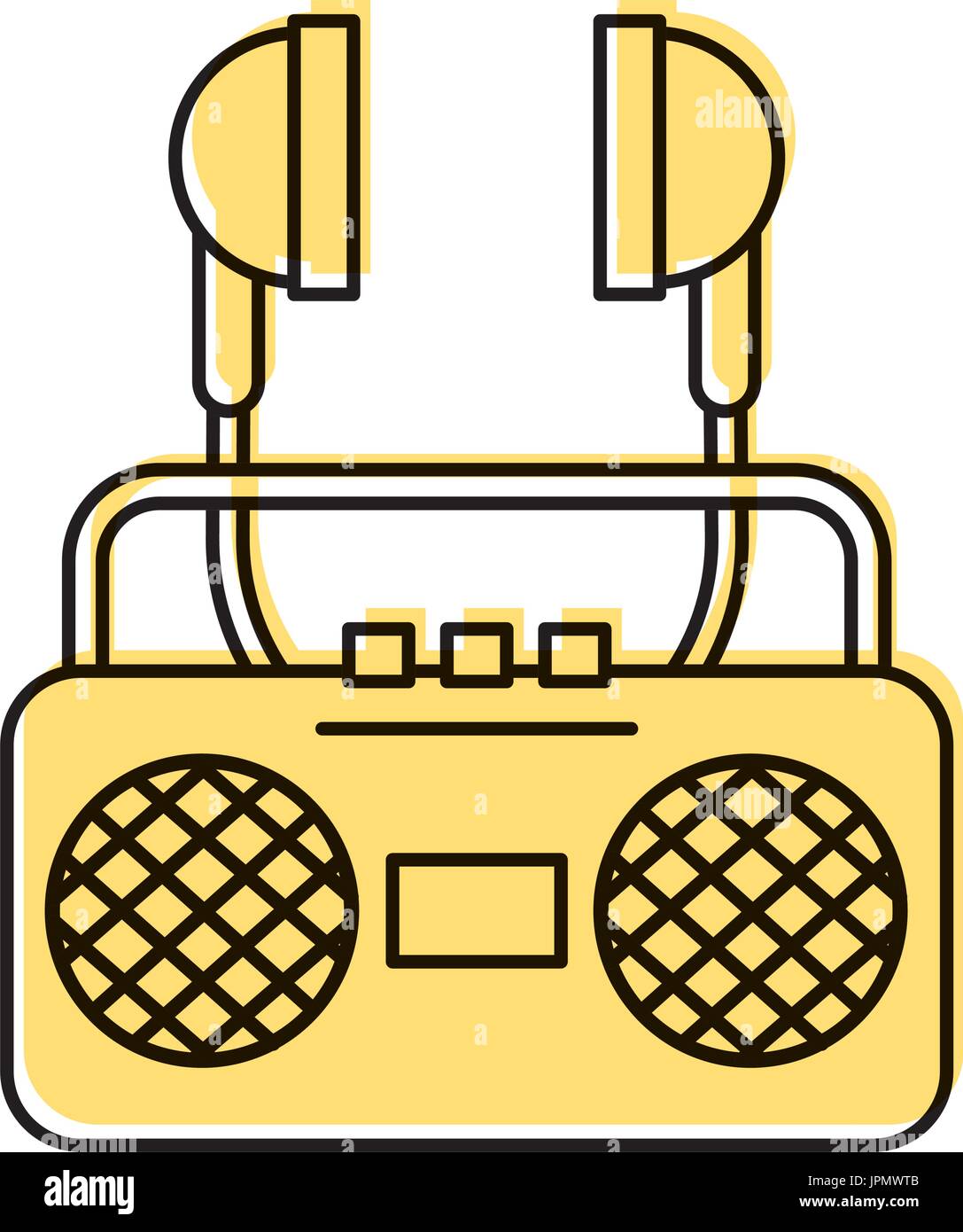 radio music player with earphones Stock Vector Image & Art - Alamy