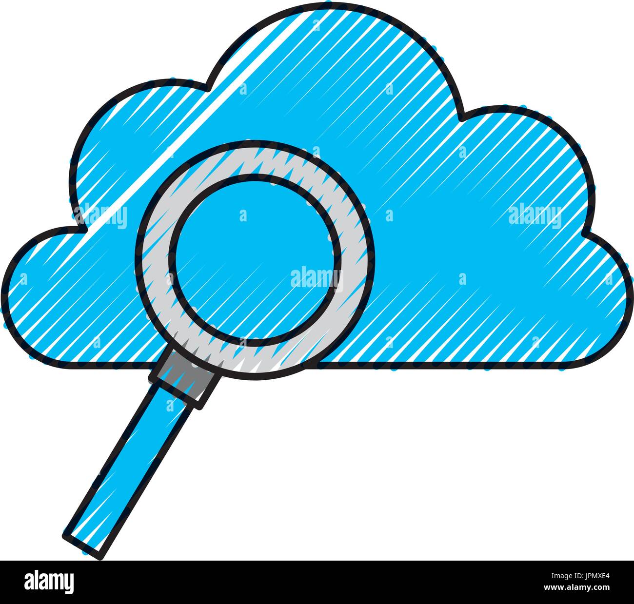 cloud computing with magnifying glass Stock Vector Image & Art - Alamy