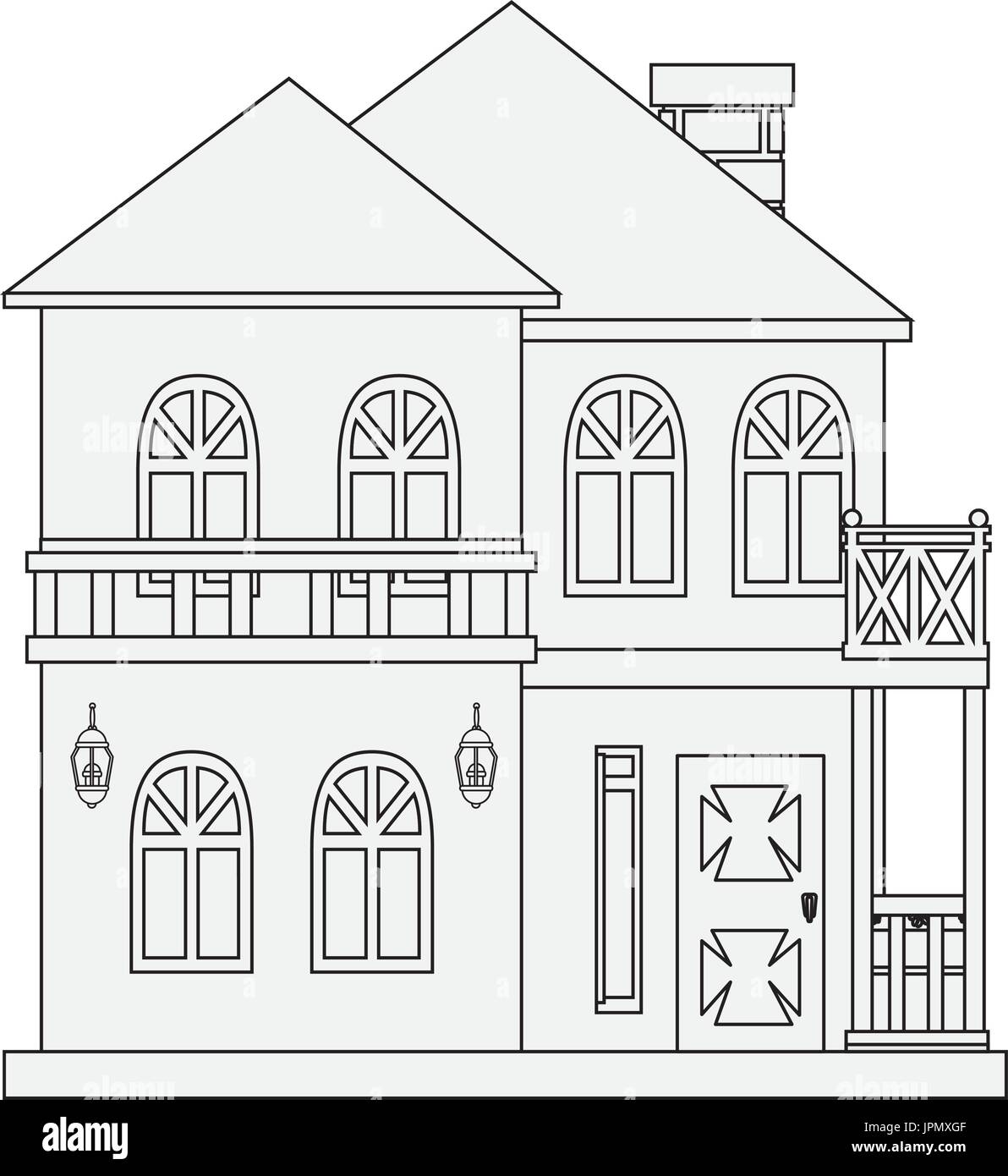 modern house icon over white background vector illustration Stock ...