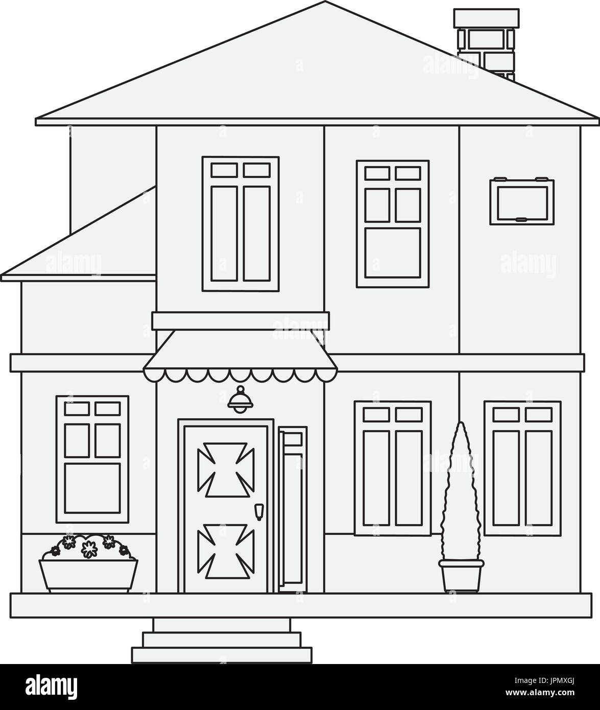 modern house icon over white background vector illustration Stock ...