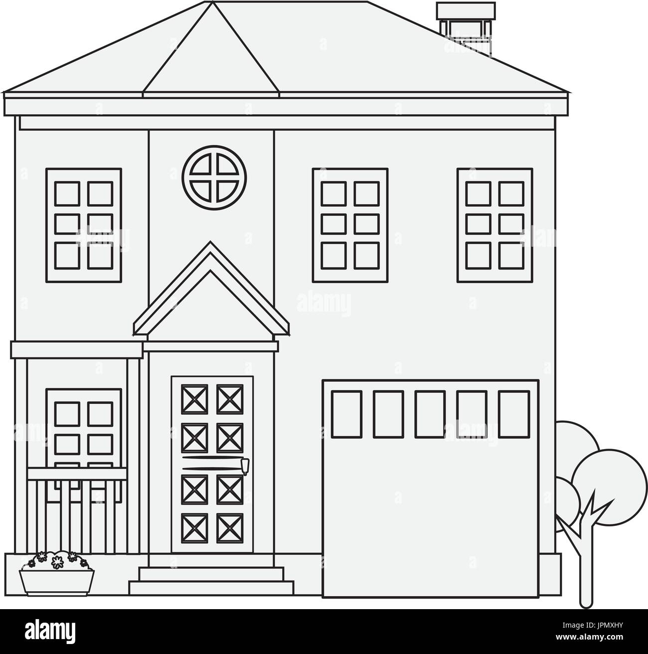 modern house icon over white background vector illustration Stock ...