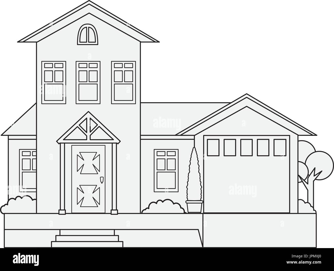 modern house icon over white background vector illustration Stock ...