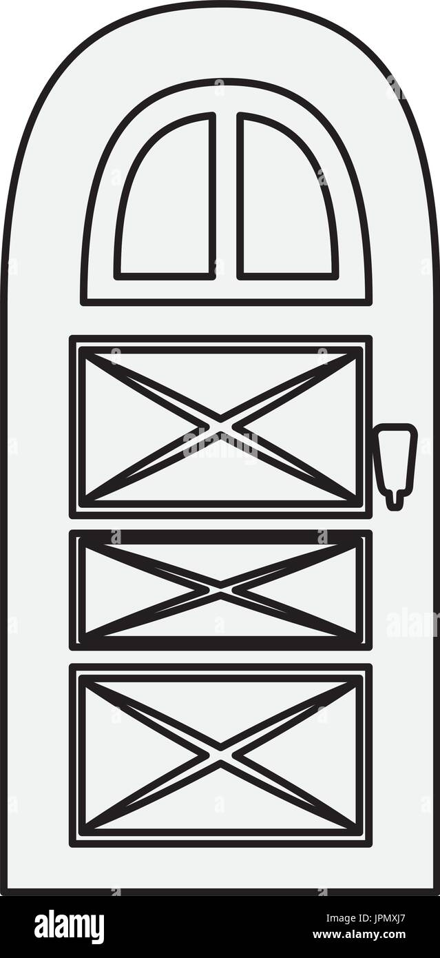 house door icon over white background vector illustration Stock Vector ...