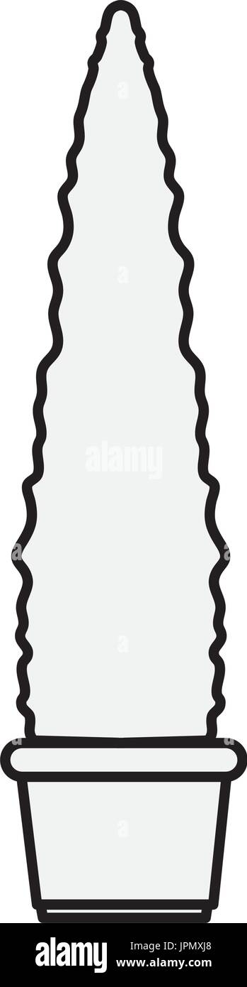 bush in a pot icon over white background vector illustration Stock ...
