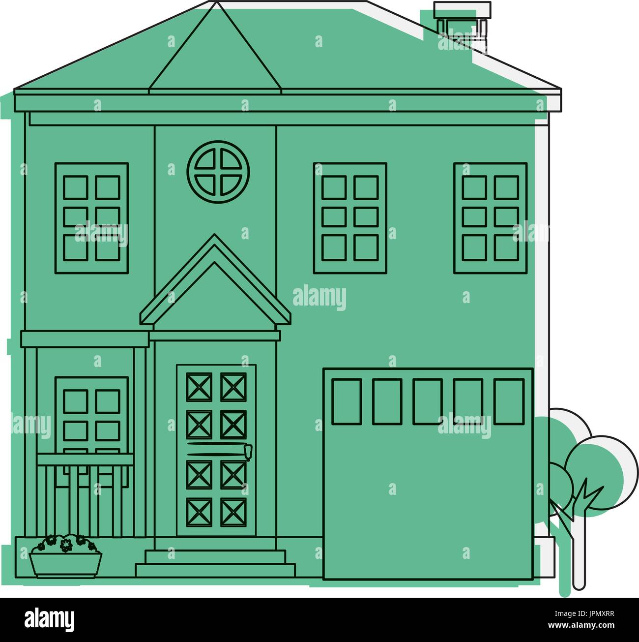 modern house icon over white background vector illustration Stock ...