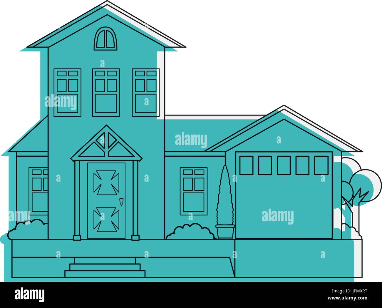 modern house icon over white background vector illustration Stock ...
