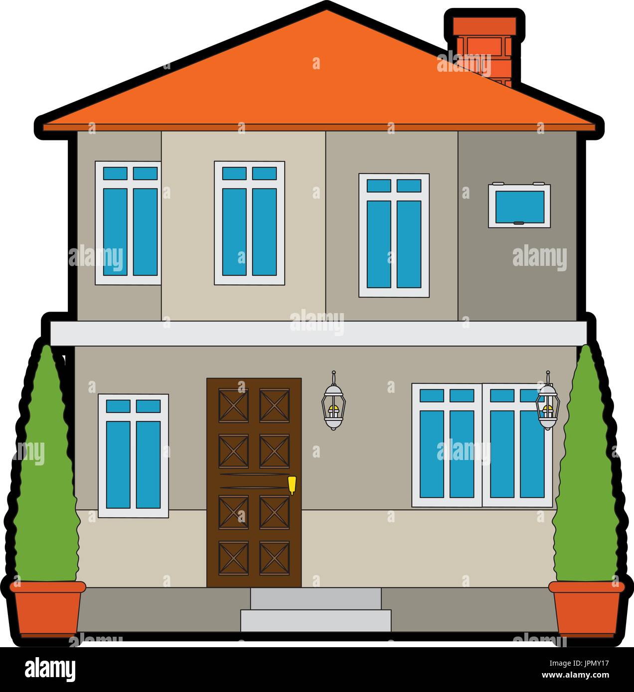 modern house icon over white background vector illustration Stock ...