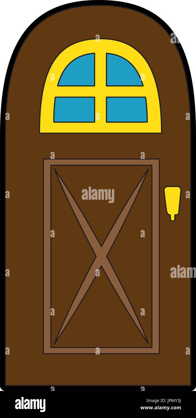 house door icon over white background vector illustration Stock Vector ...