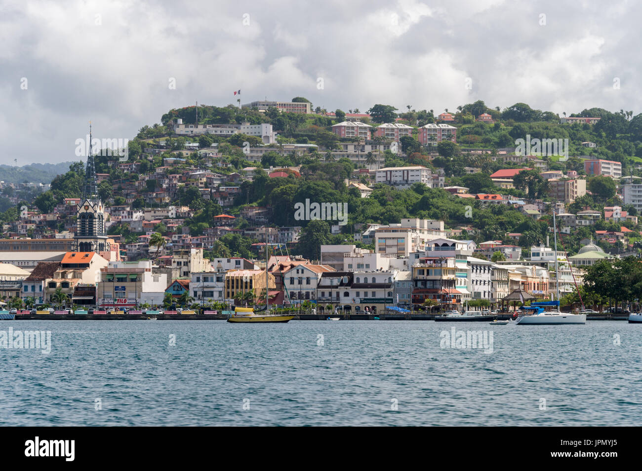 Fort-de-France and Cathedrale Saint Louis in Martinique Stock Photo
