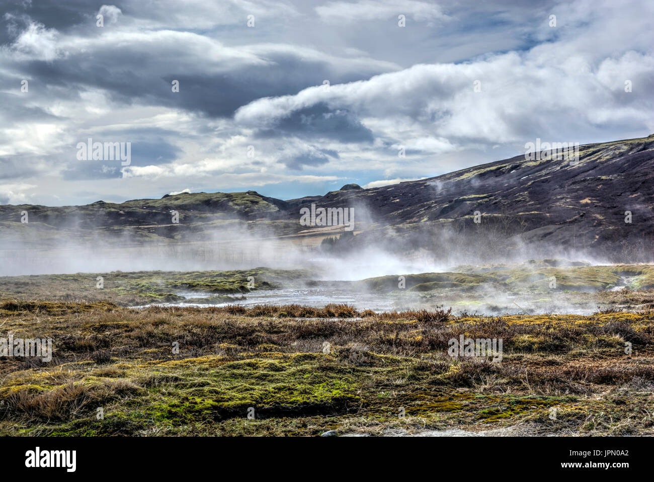 Geyser erupting in Iceland Stock Photo