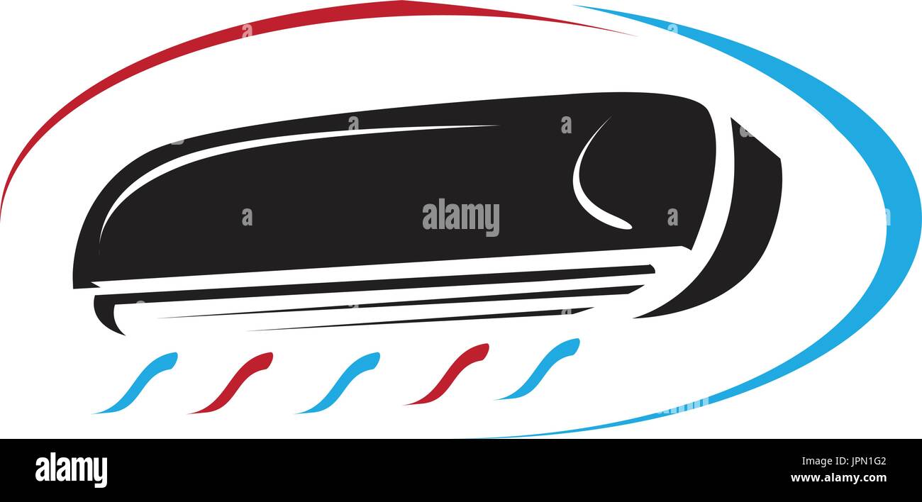 Split Air Conditioner cooling and heating, icon design, isolated on white background Stock