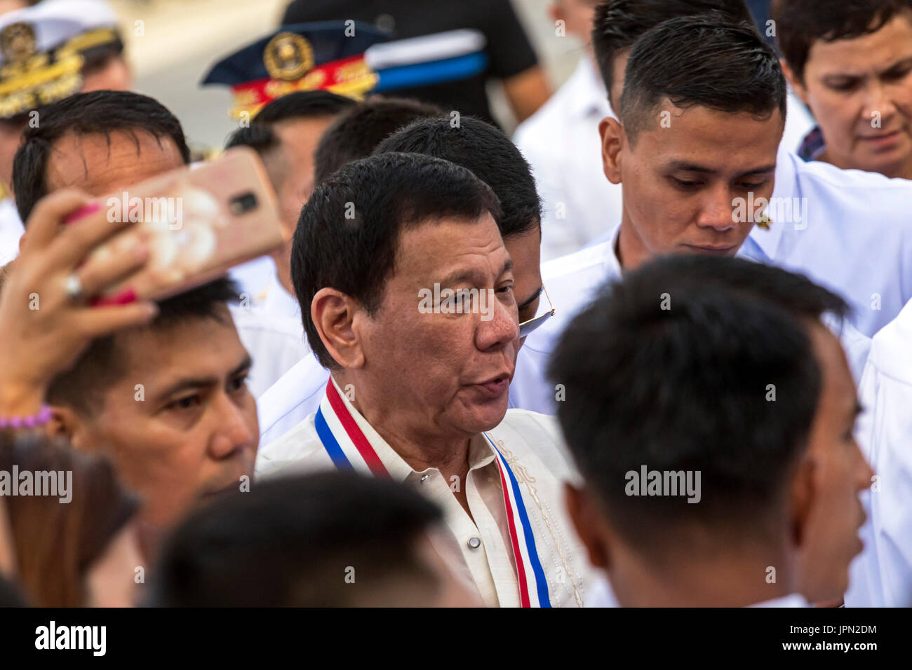 President Rodrigo Duterte at wreath laying ceremony, 120th anniversary of martyrdom of Dr. Jose Rizal, December 30, 2016, Manila, Philippines Stock Photo