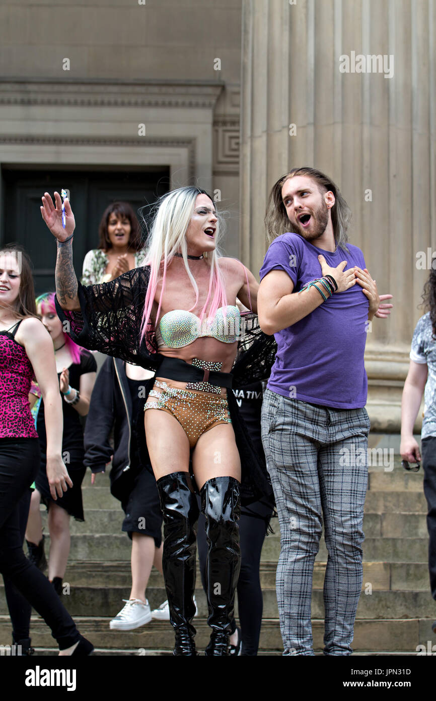 Cross Dressing Man Takes Part In A Performance By Alternative