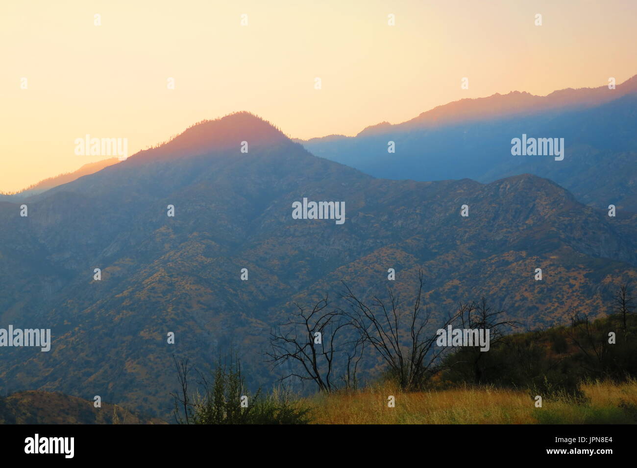 Mountains above King's River canyon, Sequoia National Monument, King's Canyon National Park, California, United States Stock Photo