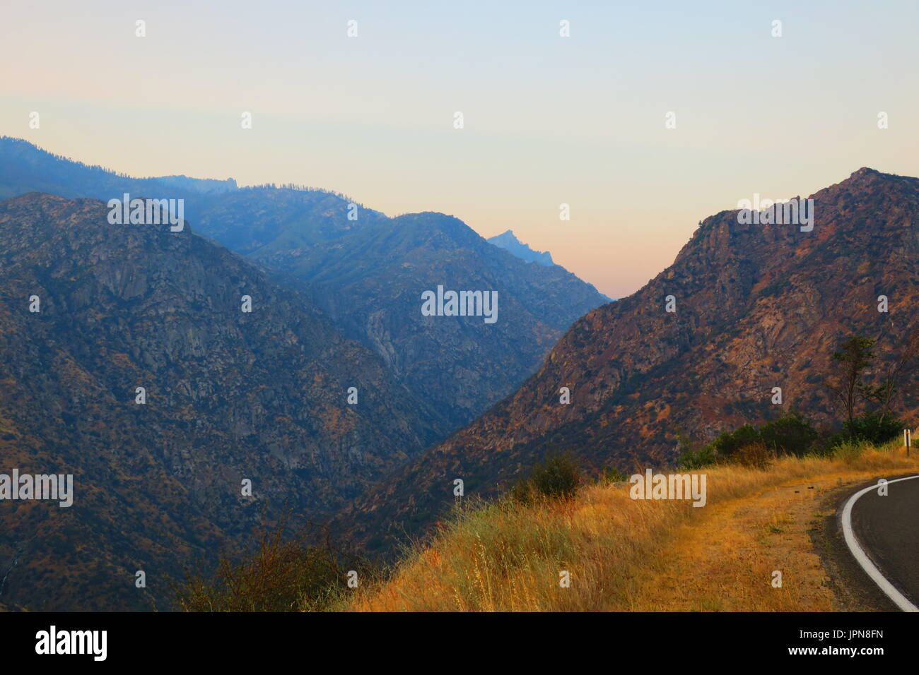 Mountains above King's River canyon, Sequoia National Monument, King's Canyon National Park, California, United States Stock Photo