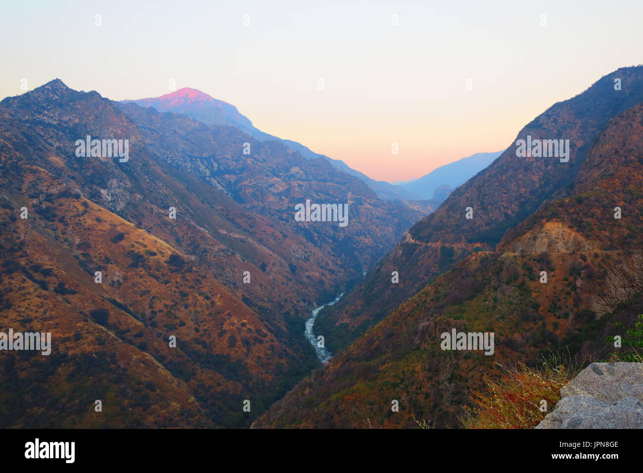 Mountains above King's River canyon, Sequoia National Monument, King's Canyon National Park, California, United States Stock Photo