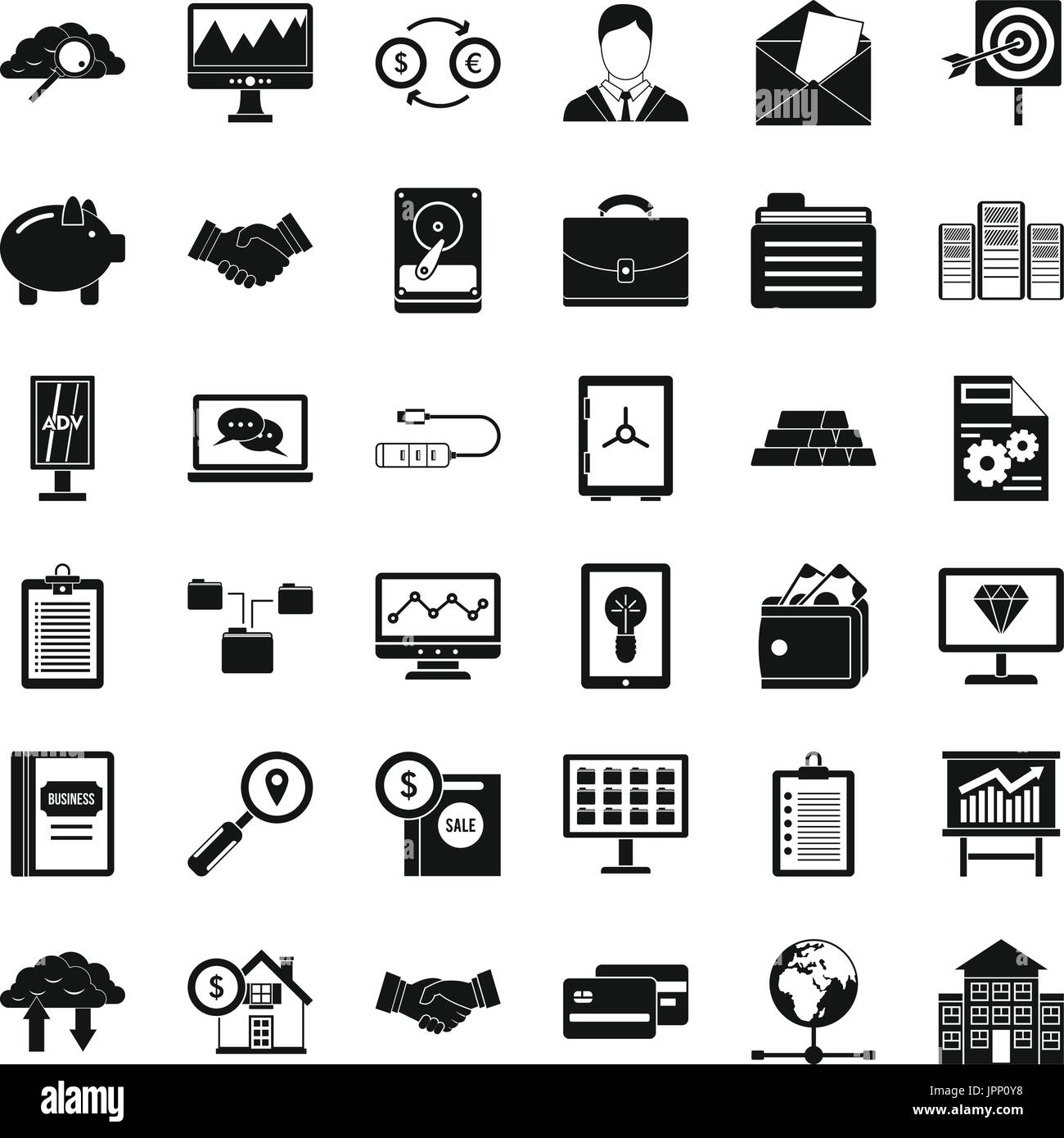 Business process icons set, simple style Stock Vector Image & Art - Alamy
