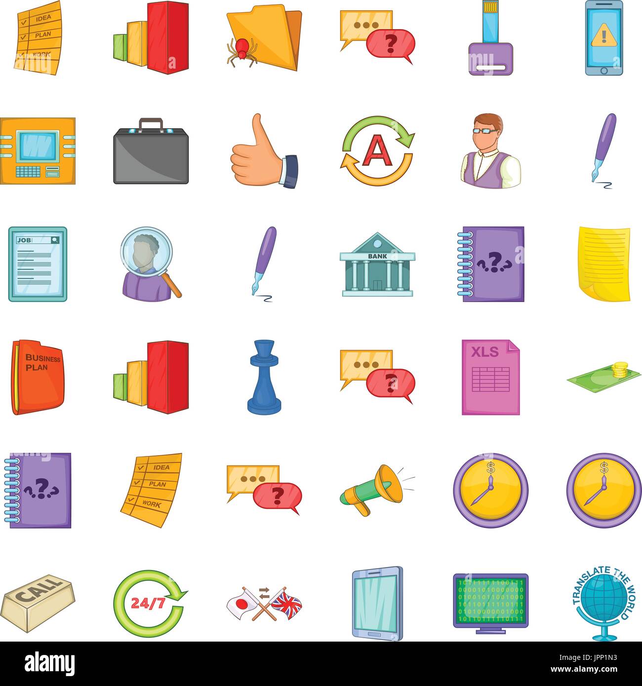 Business strategy icons set, cartoon style Stock Vector Image & Art - Alamy