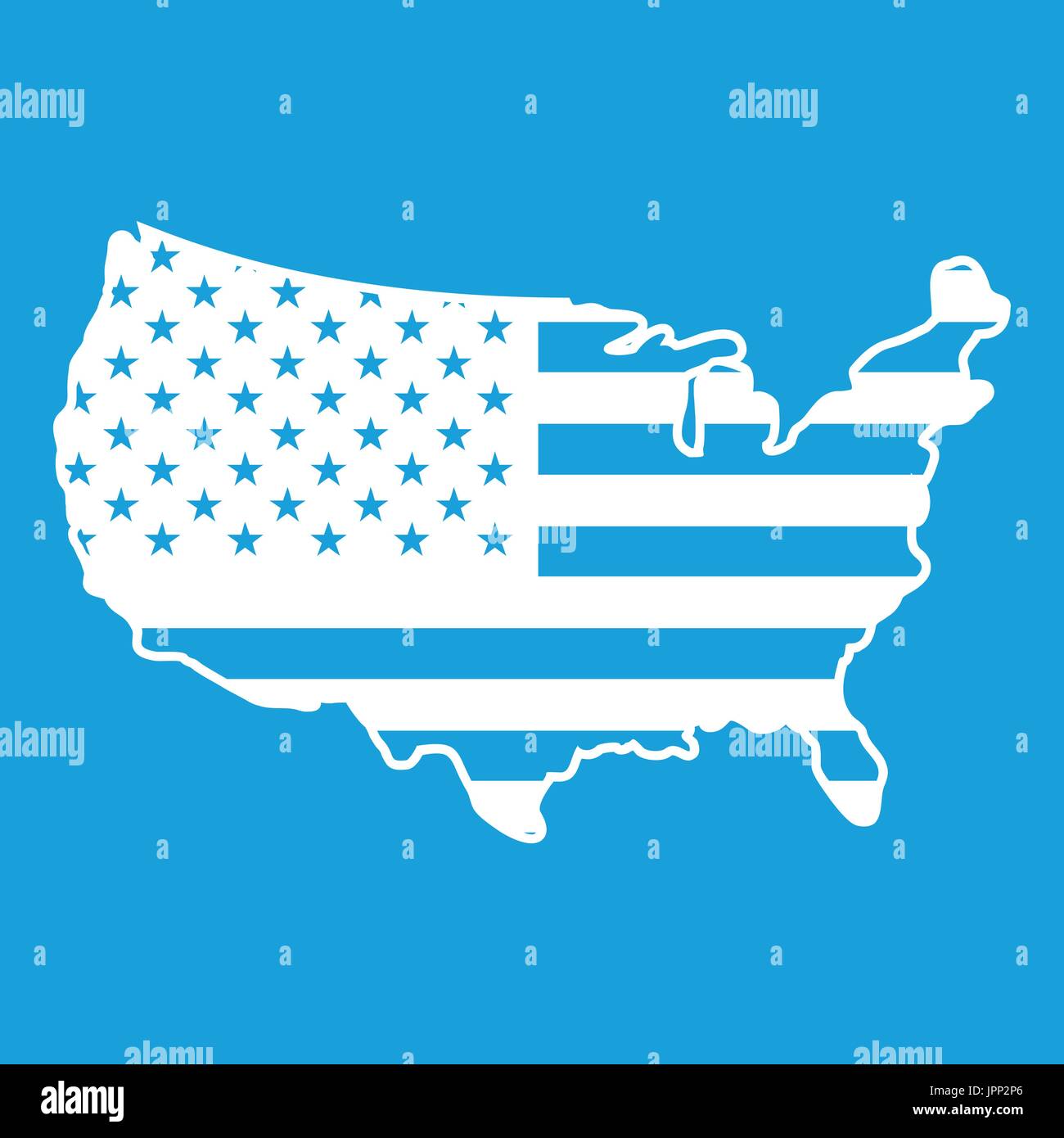 USA map icon white Stock Vector Image & Art - Alamy