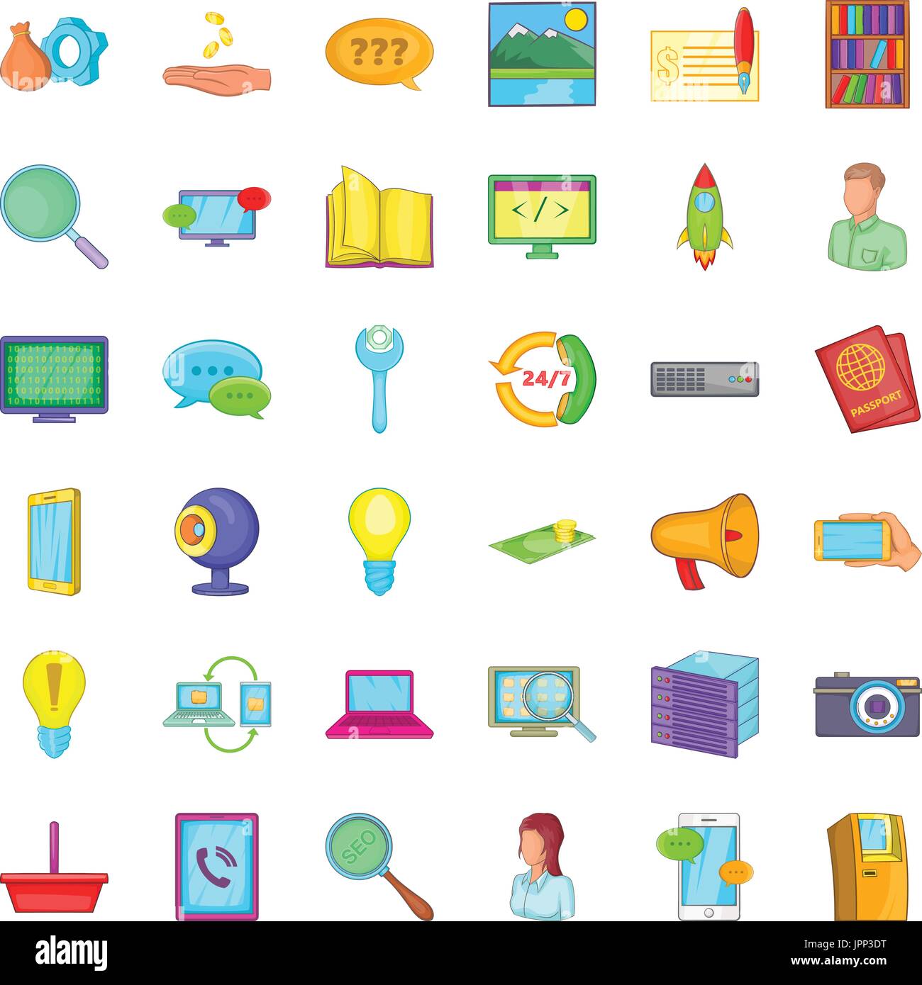 Call service icons set, cartoon style Stock Vector Image & Art - Alamy