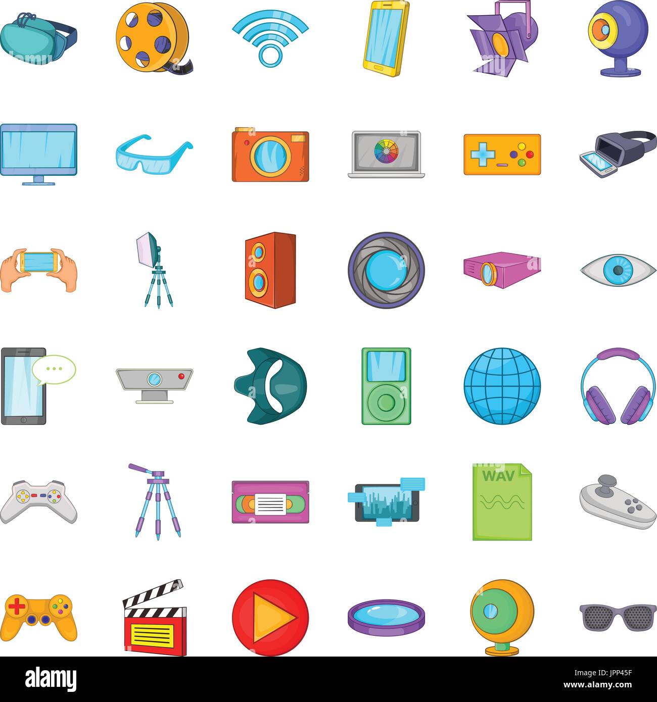 Cinema icons set, cartoon style Stock Vector Image & Art - Alamy
