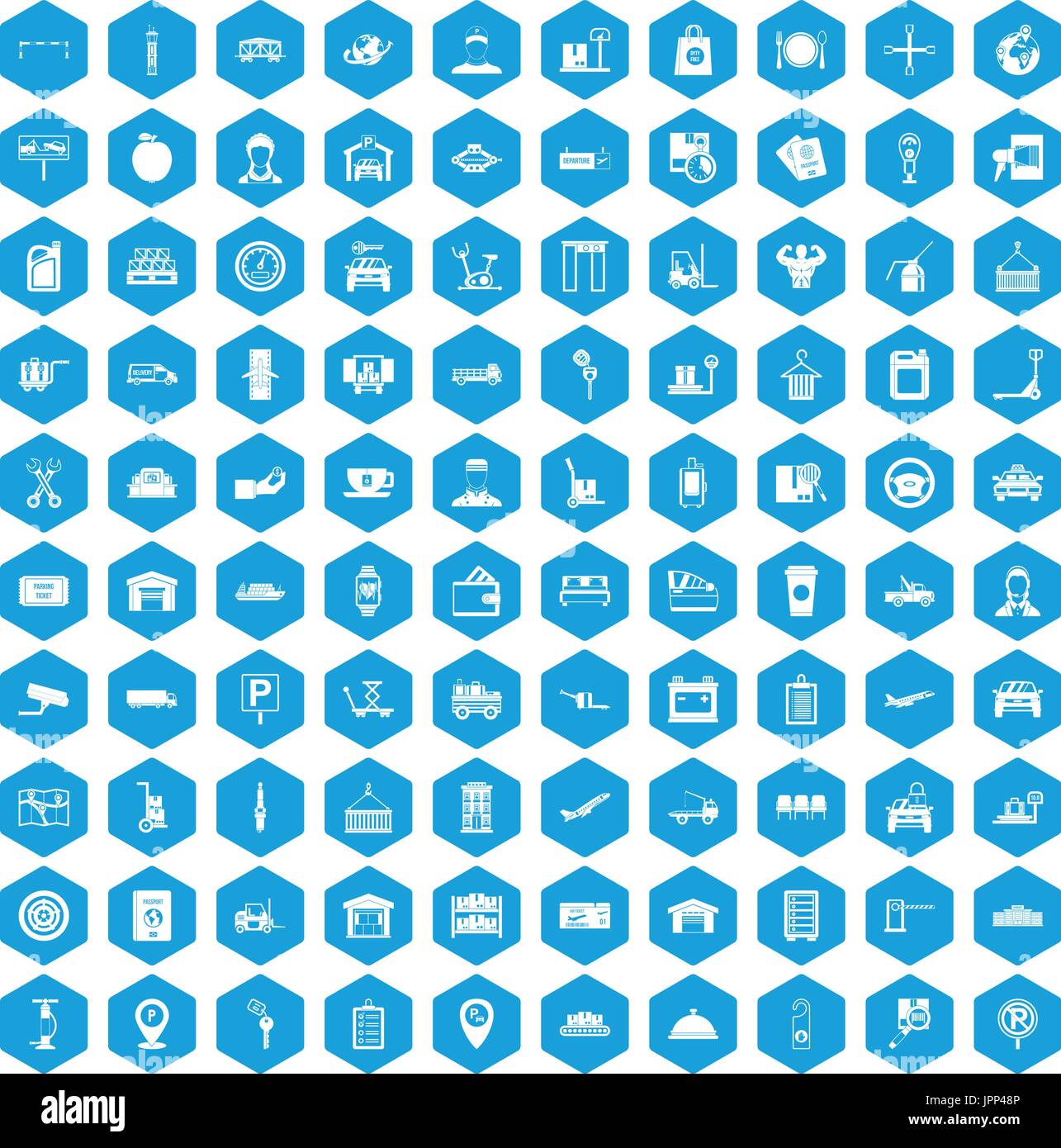 100 loader icons set blue Stock Vector
