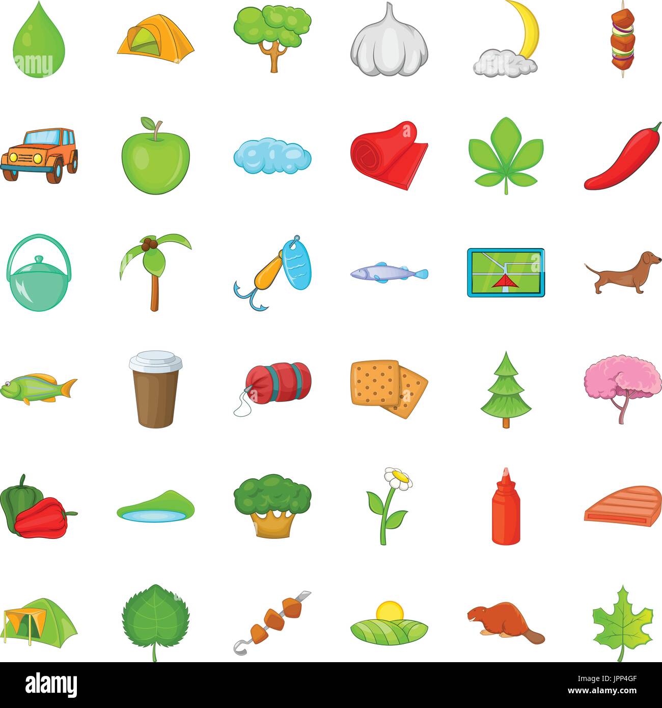 Nature food icons set, cartoon style Stock Vector Image & Art - Alamy