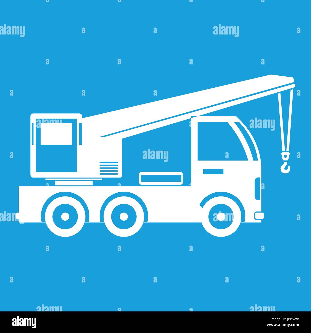 Truck mounted crane icon white Stock Vector Image & Art - Alamy