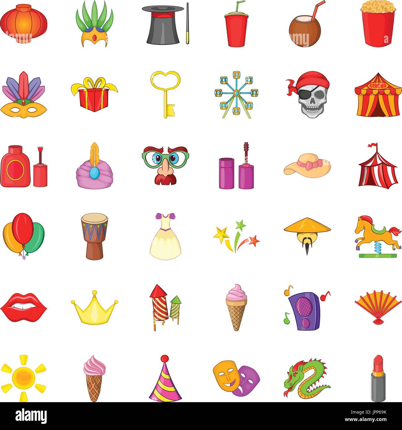 Carnival icons set, cartoon style Stock Vector Image & Art - Alamy