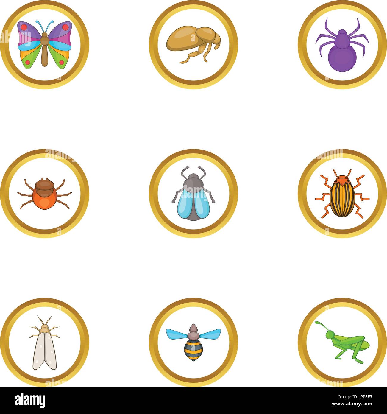 Types of insects icons set, cartoon style Stock Vector Image & Art - Alamy