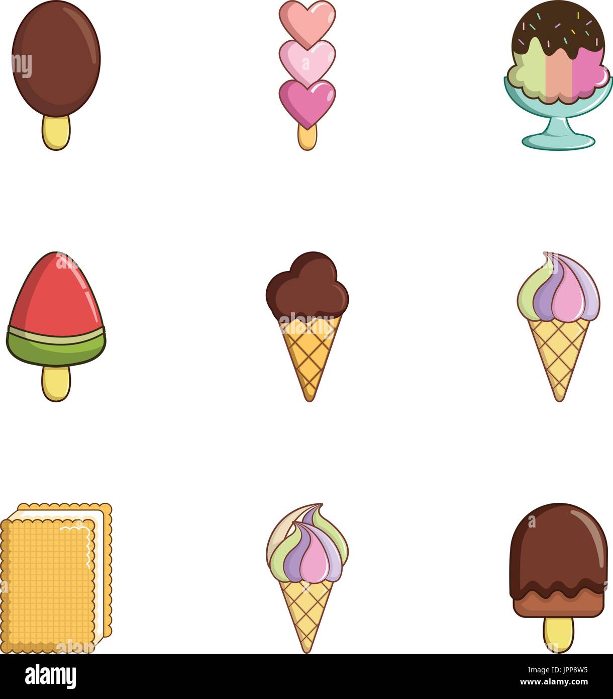 Colorful ice cream icons set, flat style Stock Vector Image & Art - Alamy